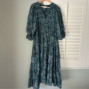 India cotton block print maxi dress